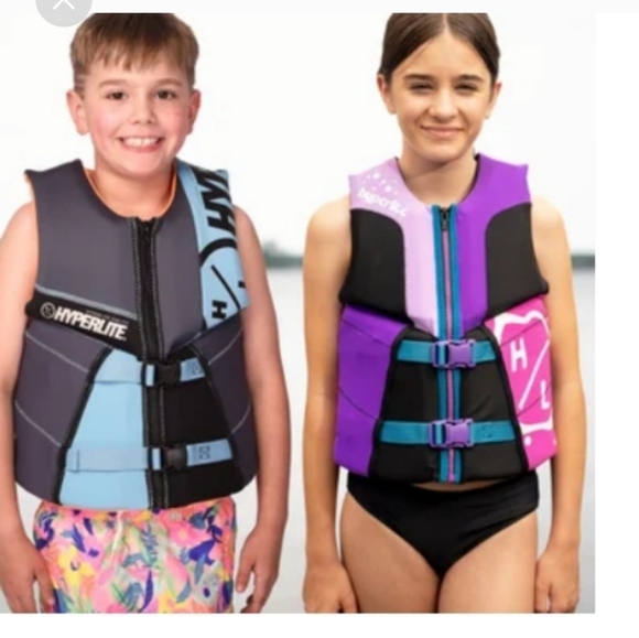 Colorful Purple and Blue Swim Vest with Sleeveless Design and Buoyancy F… - Picture 1 of 10